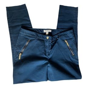 Michael Kors Teal Cropped Straight Leg Work Pant size 10